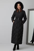 Tesettür giyim SİYAH T 3519 BN KAPİTONE MANTO