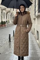 Hijab clothing MINK BELTED COAT T 3519
