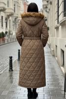 Hijab clothing MINK BELTED COAT T 3519