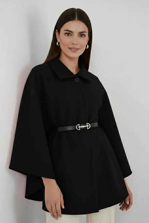 BELTED CACHET PONCHO T 0719