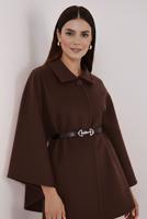 Hijab clothing BROWN BELTED CACHET PONCHO T 0719