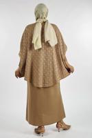 Tesettür giyim VİZON DESENLİ PANÇO T 52381