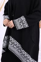 Vêtements hijab NOIR PONCHO EN MAILLE À MOTIFS T 71071