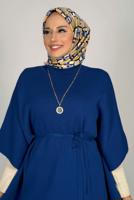Vêtements hijab BLEU MARINE PONCHO TAILLE NOUÉE T 80381