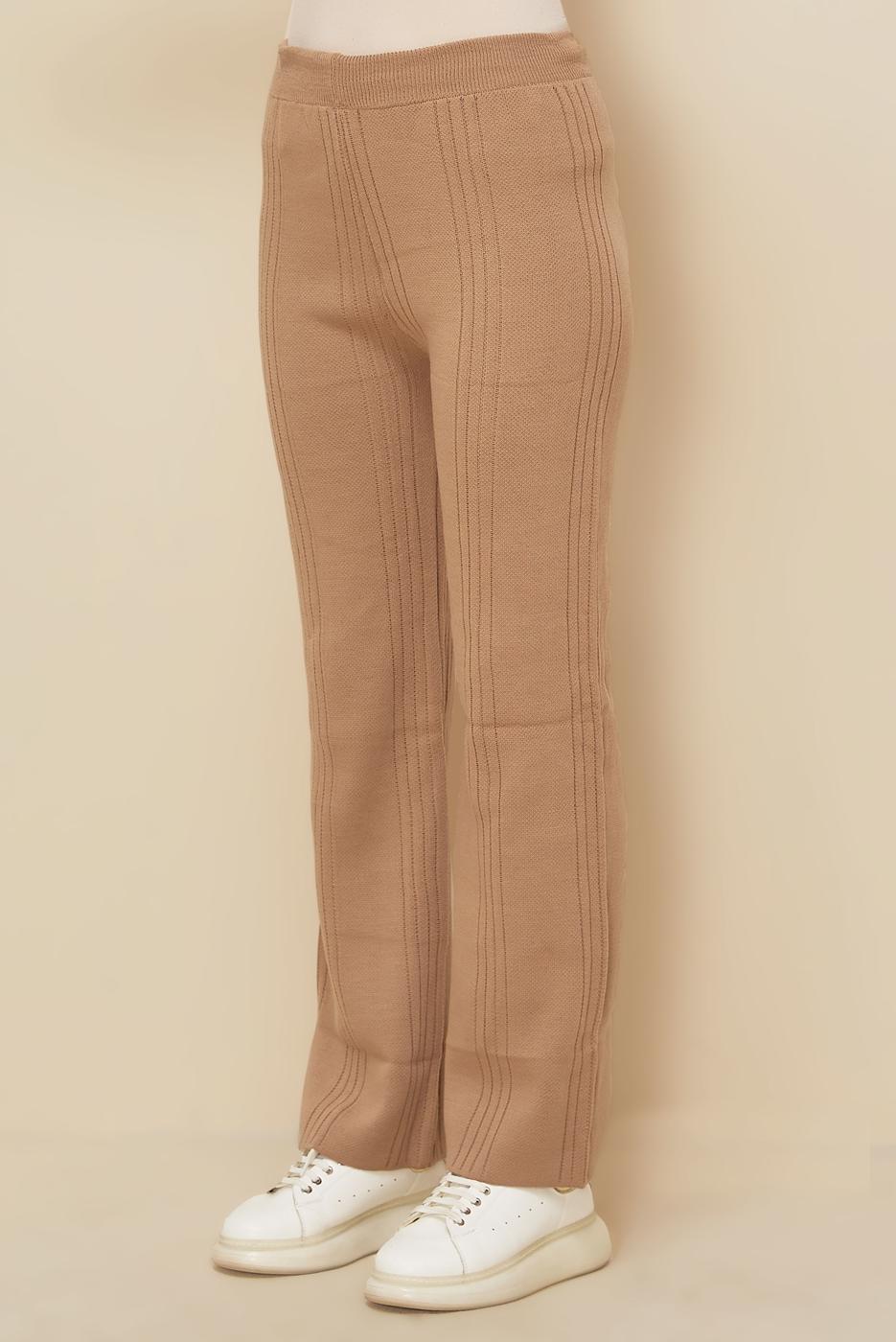 Tesettür giyim KAHVE TRİKO PANTOLON T 3842