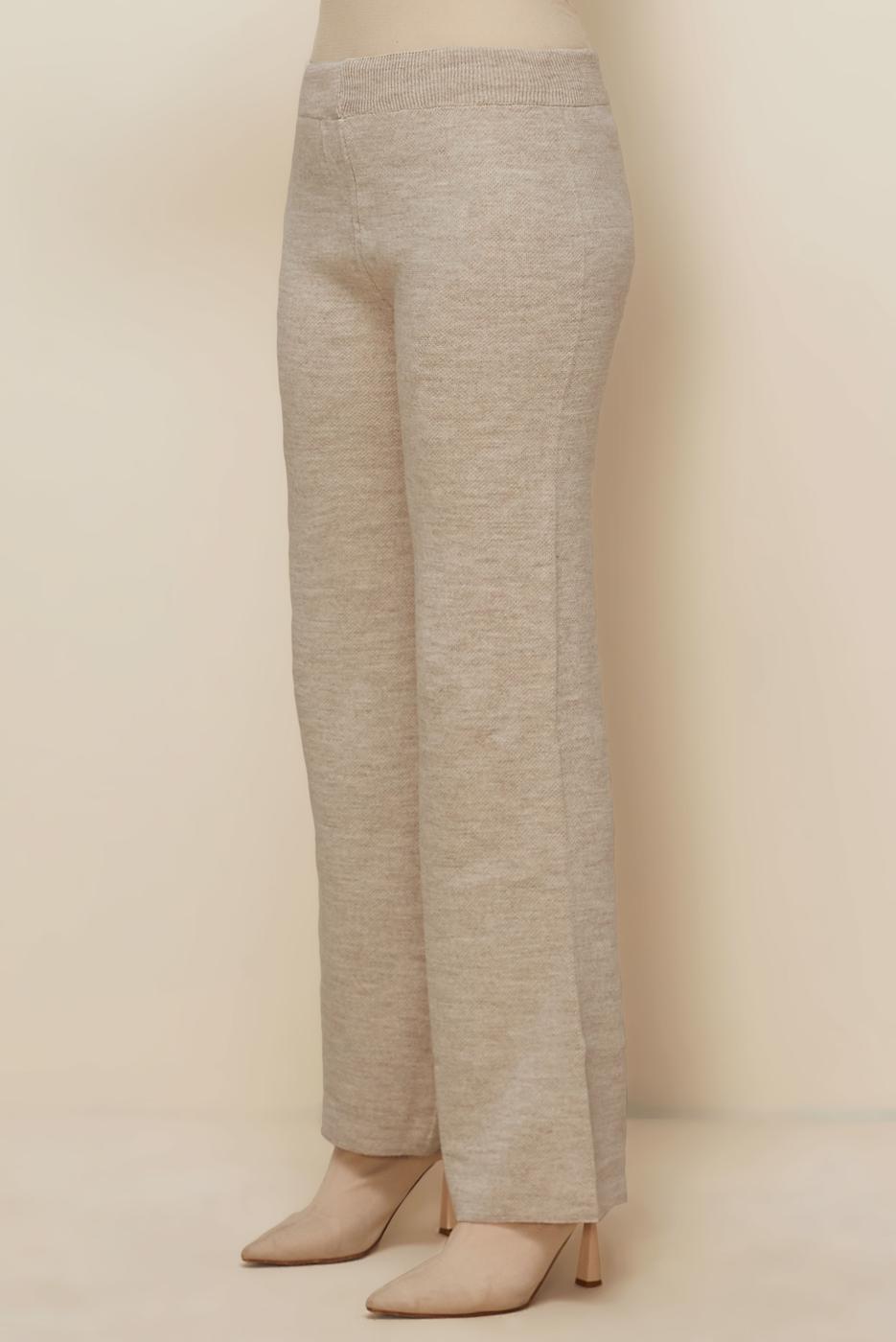 Hijab clothing BEIGE T 3842 NSS TRİKO PANTOLON