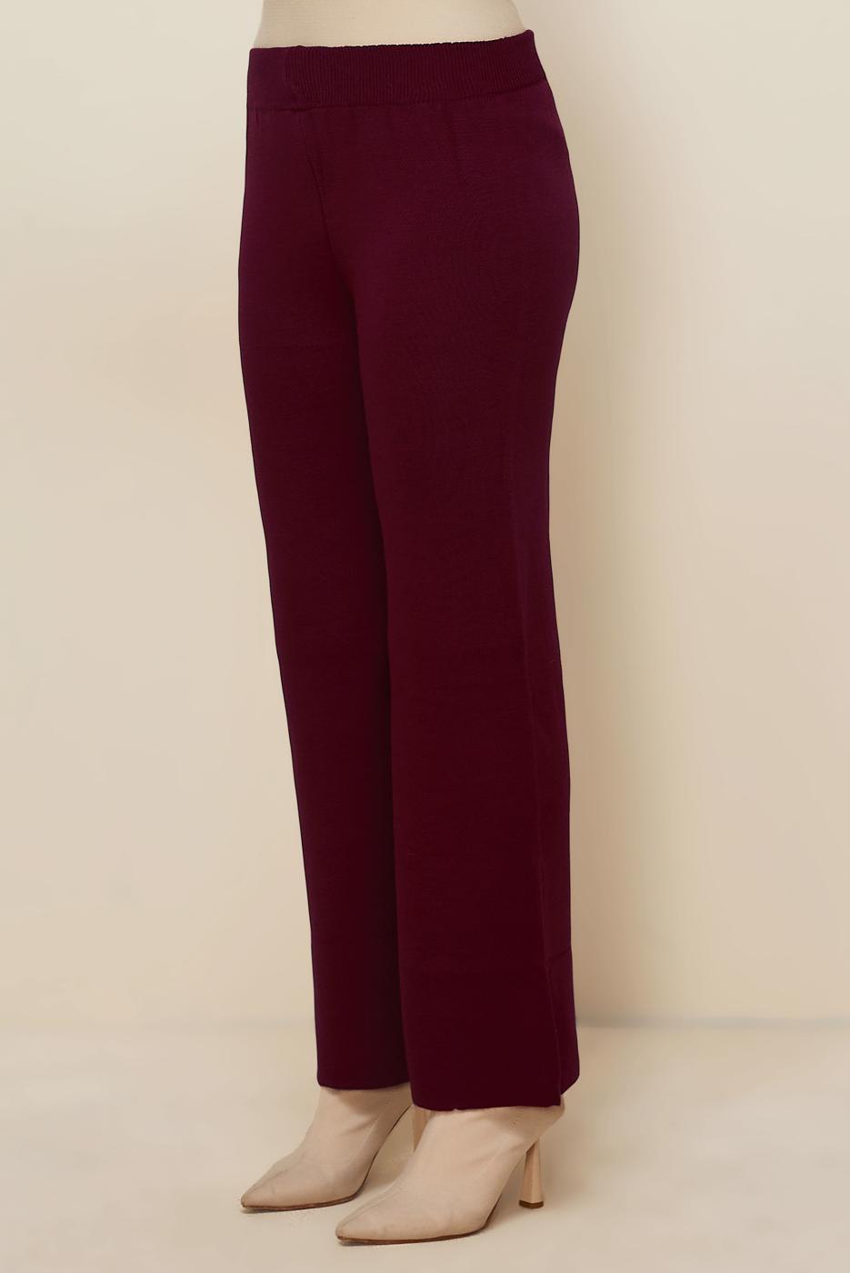 Hijab clothing CLARET RED T 3844 NSS TRİKO PANTOLON