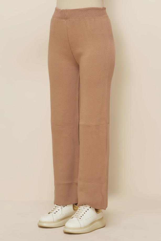 Tesettür giyim KAHVE TRİKO PANTOLON T 3844 - TRENDTESETTÜR