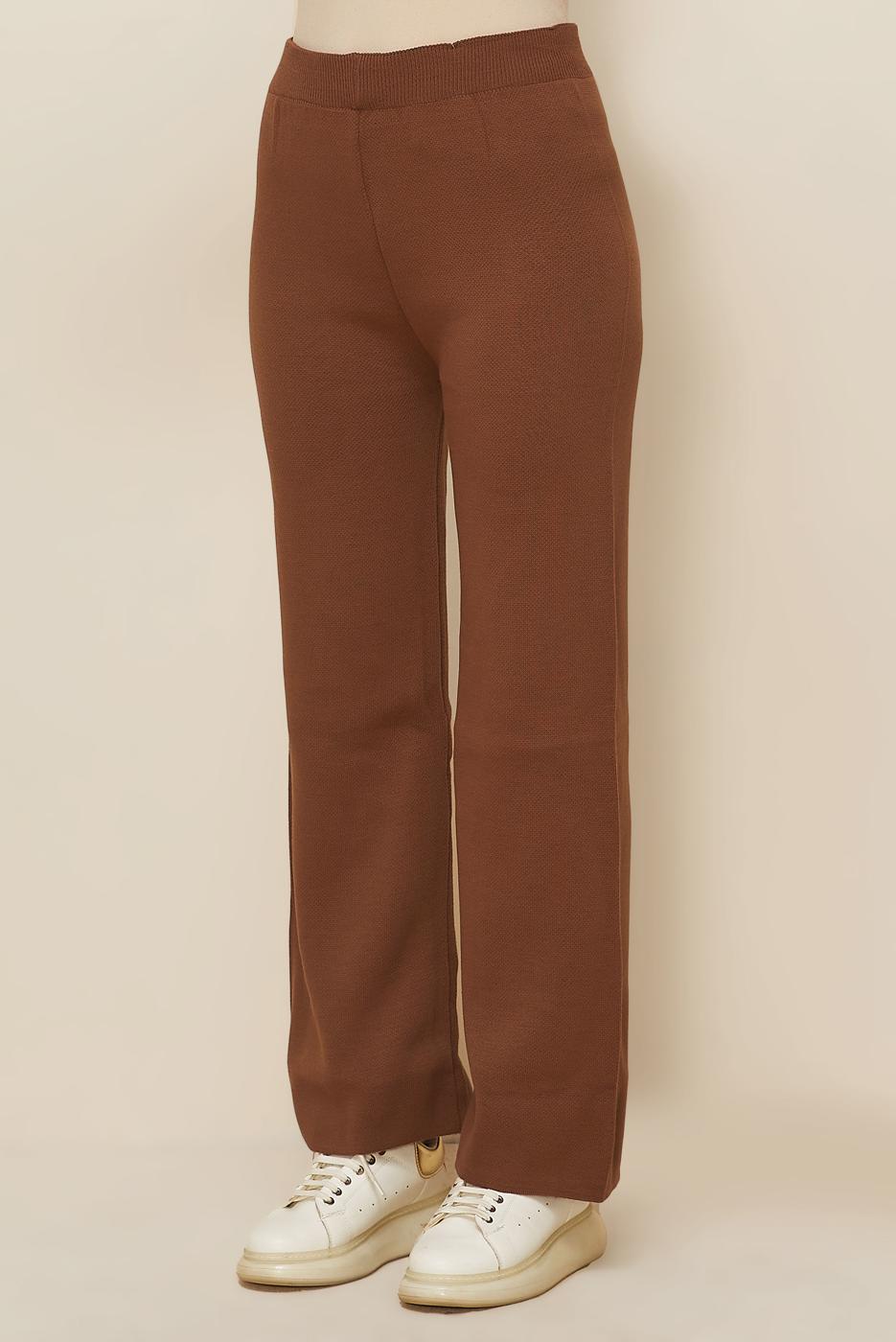 Tesettür giyim TABA TRİKO PANTOLON T 3844