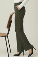 Vêtements hijab KAKI PANTALON TAILLE ÉLASTIQUE T 5011