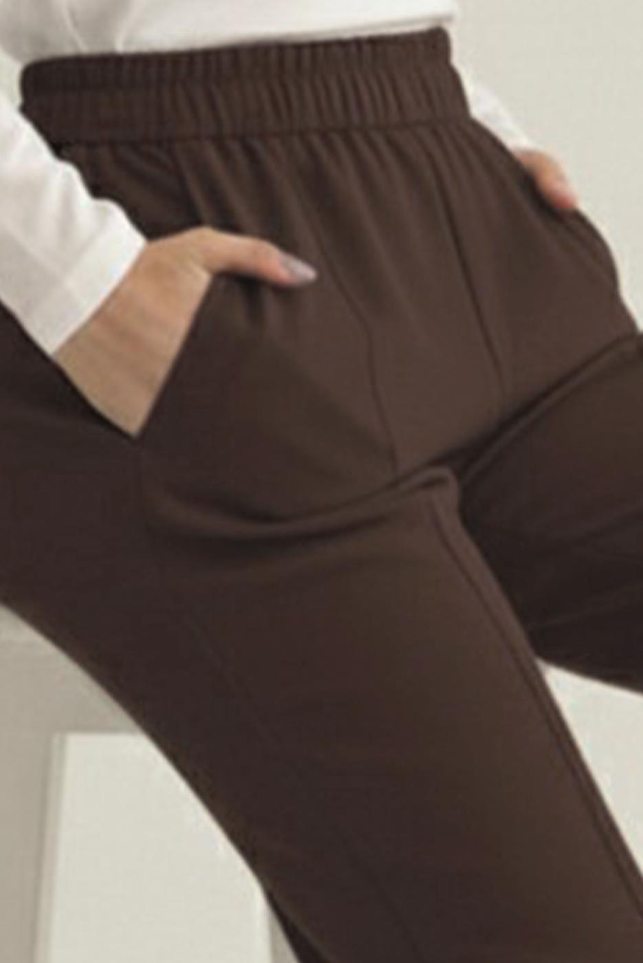 Vêtements hijab BRUN PANTALON TAILLE ÉLASTIQUE T 5011