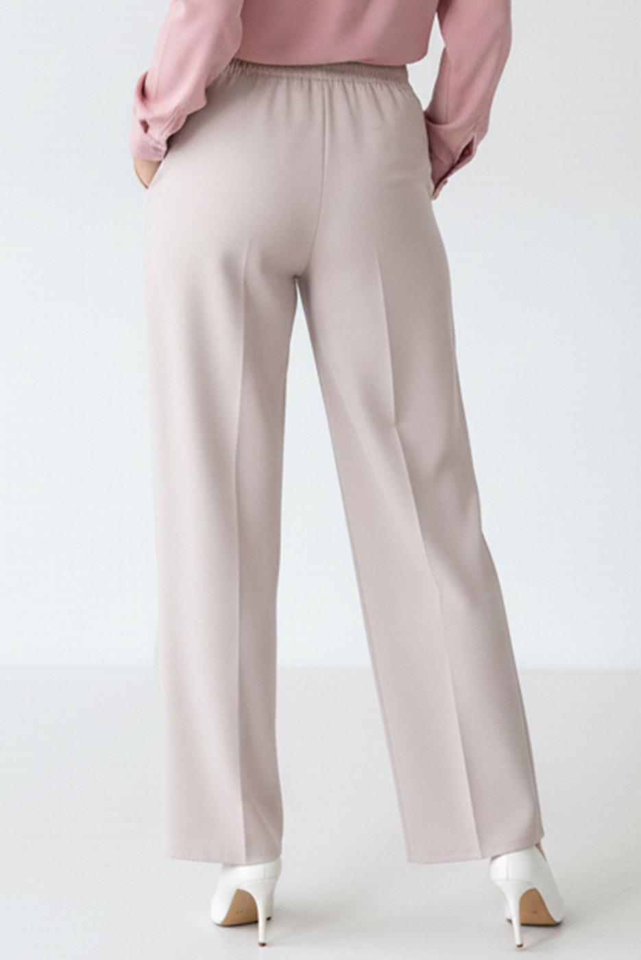 Hijab clothing BEIGE ELASTIC WAIST PANTS T 5011