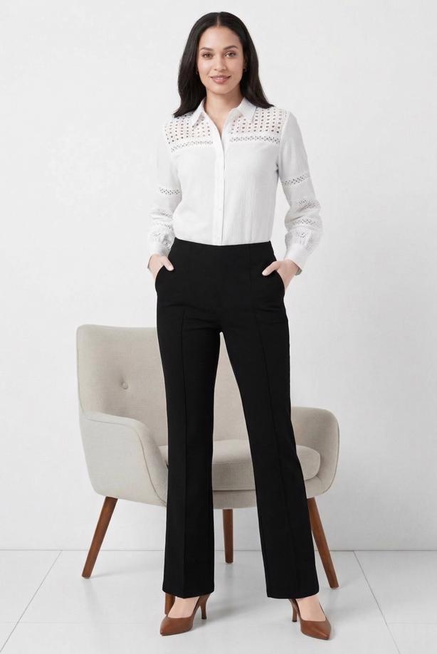 Tesettür giyim  İSPANYOL PAÇA PANTOLON T 6011 - TRENDTESETTÜR