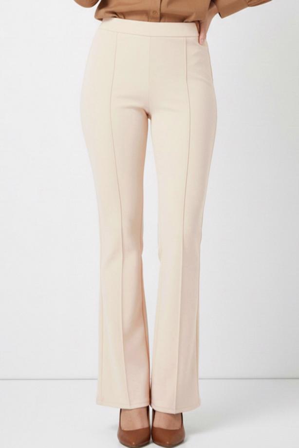 Vêtements hijab BEIGE T 6011 BN İSPANYOL PAÇA PANTOLON - TRENDTESETTÜR