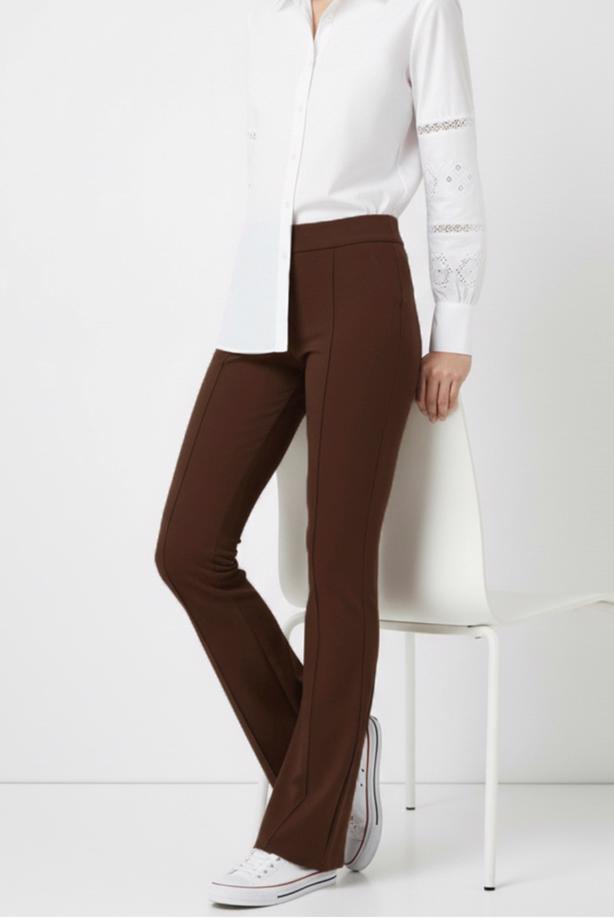 Hijab clothing BROWN FLARE FIT PANTS T 6011 - TRENDTESETTÜR