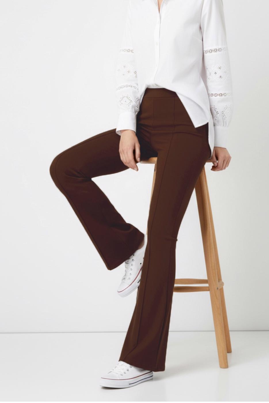 Hijab clothing BROWN FLARE FIT PANTS T 6011