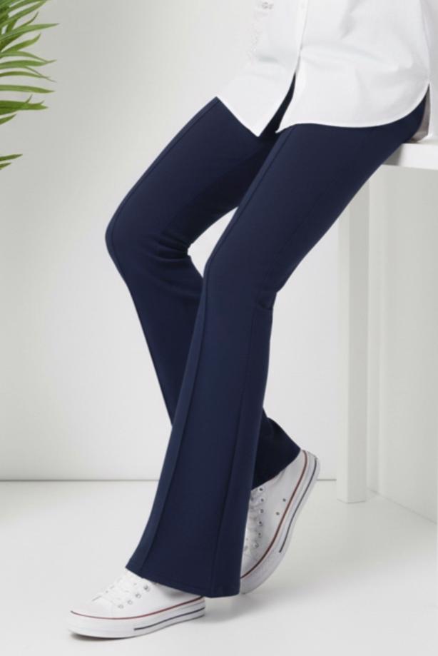 Vêtements hijab BLEU MARINE T 6011 BN İSPANYOL PAÇA PANTOLON - TRENDTESETTÜR