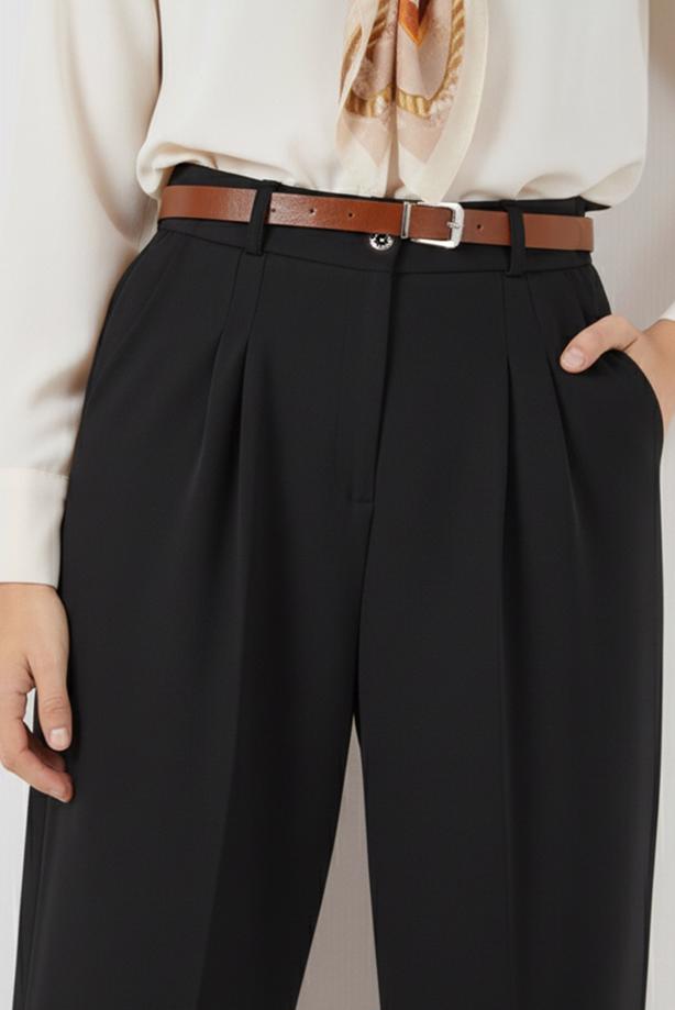 Tesettür giyim SİYAH BOL PAÇA PANTOLON T 6966 - TRENDTESETTÜR