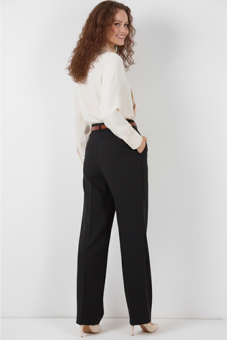 Tesettür giyim SİYAH BOL PAÇA PANTOLON T 6966