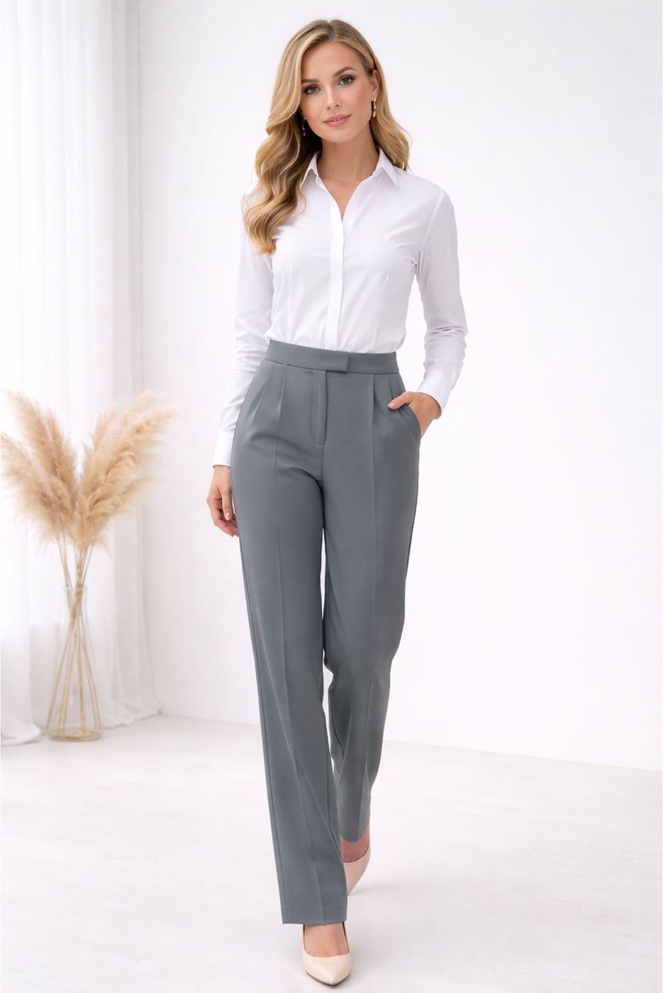 Tesettür giyim GRİ PALAZZO PANTOLON T 7011