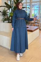 Vêtements hijab BLEU MARINE ENSEMBLE JUPE EN JEAN T 7989