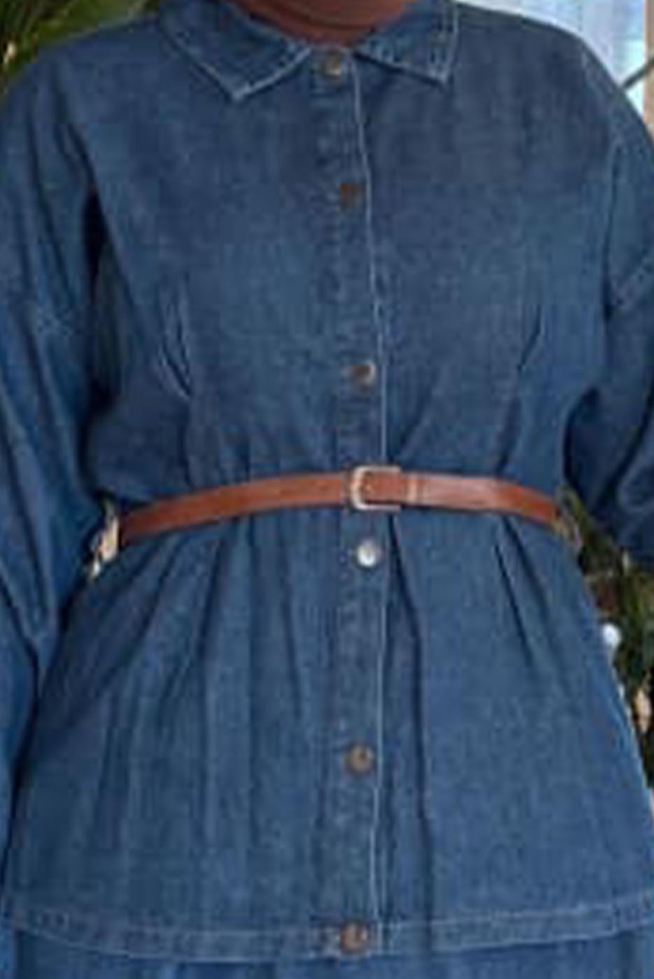 Vêtements hijab BLEU MARINE ENSEMBLE JUPE EN JEAN T 7989