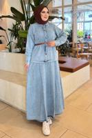Vêtements hijab BLEU ENSEMBLE JUPE EN JEAN T 7989