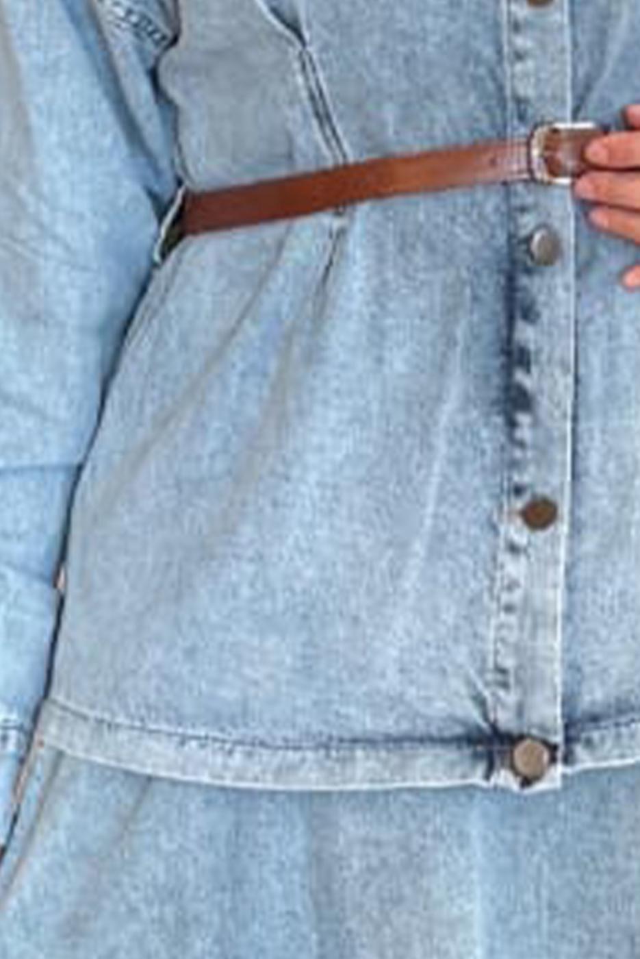 Vêtements hijab BLEU ENSEMBLE JUPE EN JEAN T 7989