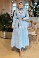 Vêtements hijab BLEU ENSEMBLE JUPE EN JEAN T 8787