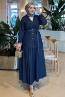 Vêtements hijab BLEU MARINE ENSEMBLE JUPE EN JEAN T 8787