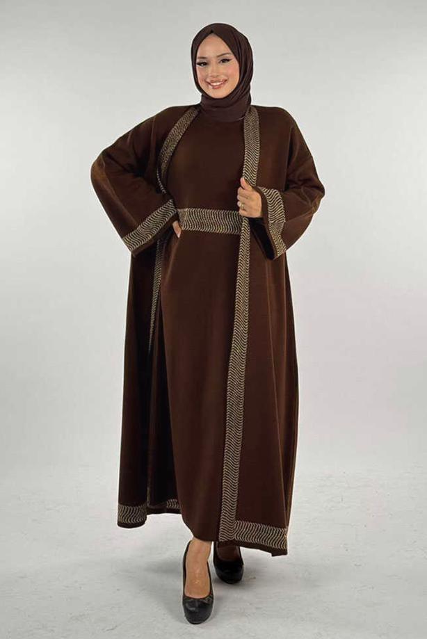 Vêtements hijab BRUN COSTUME HABILLÉ AVEC VESTE T 11381 - TRENDTESETTÜR