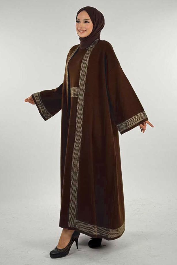 Vêtements hijab BRUN COSTUME HABILLÉ AVEC VESTE T 11381 - TRENDTESETTÜR