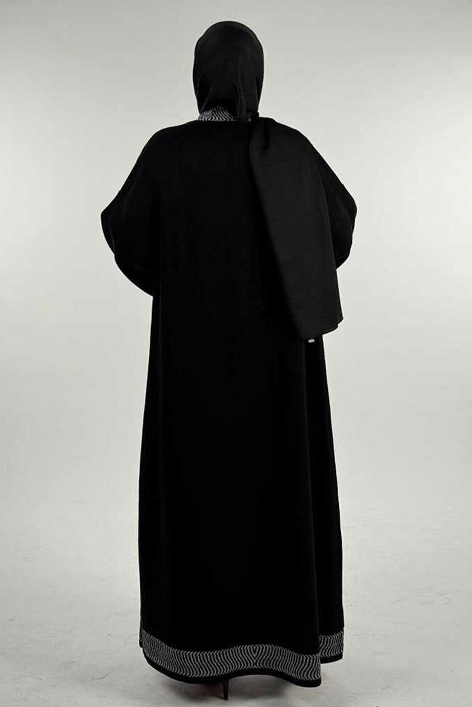 Tesettür giyim SİYAH CEKETLİ ELBİSELİ TAKIM T 11381