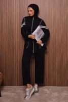 Vêtements hijab NOIR ENSEMBLE PANTALON TAILLE NOUÉE T 0035