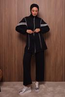Vêtements hijab NOIR ENSEMBLE PANTALON TAILLE NOUÉE T 0035