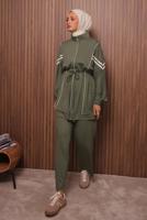 Vêtements hijab KAKI ENSEMBLE PANTALON TAILLE NOUÉE T 0035