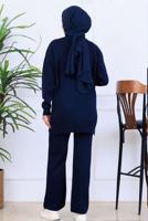 Tesettür giyim LACİVERT T 0211 BN PANTOLONLU TRİKO TAKIM