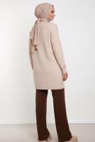 Tesettür giyim KAHVE PANTOLONLU TRİKO TAKIM T 0407