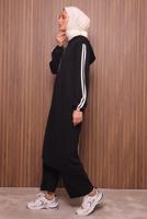 Hijab clothing BLACK HOODED PANTSUIT T 0835