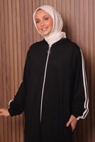 Hijab clothing BLACK HOODED PANTSUIT T 0835