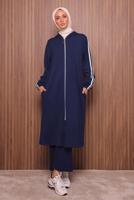 Vêtements hijab BLEU MARINE ENSEMBLE PANTALON À CAPUCHE T 0835
