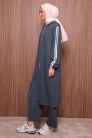 Hijab clothing GREY HOODED PANTSUIT T 0835
