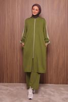 Vêtements hijab VERT ENSEMBLE PANTALON À CAPUCHE T 0835