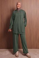 Vêtements hijab KAKI ENSEMBLE PANTALON À CAPUCHE T 1017