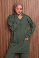 Vêtements hijab KAKI ENSEMBLE PANTALON À CAPUCHE T 1017