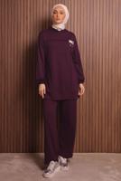 Tesettür giyim BORDO KAPÜŞONLU PANTOLONLU TAKIM T 2017