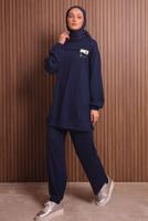 Tesettür giyim LACİVERT KAPÜŞONLU PANTOLONLU TAKIM T 2017
