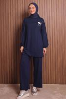 Tesettür giyim LACİVERT KAPÜŞONLU PANTOLONLU TAKIM T 2017