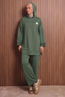 Tesettür giyim YEŞİL KAPÜŞONLU PANTOLONLU TAKIM T 2017