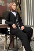 Tesettür giyim SİYAH PANTOLONLU TRİKO TAKIM T 20352